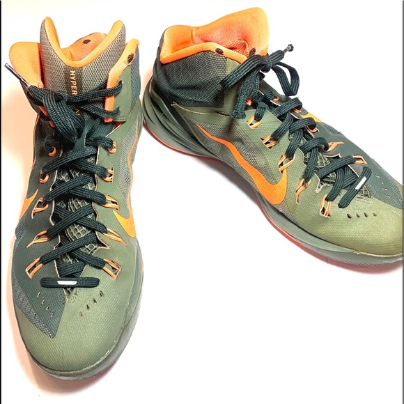 green and orange basketball shoes